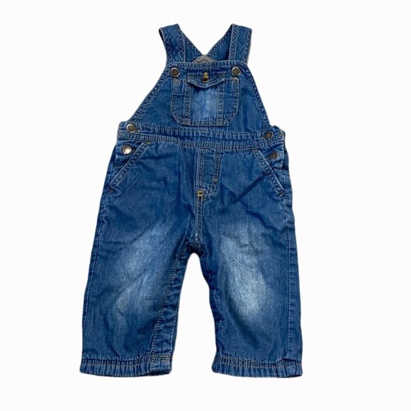 Oshkosh B’gosh Denim Overalls 6-9 Months - Picture 1 of 5